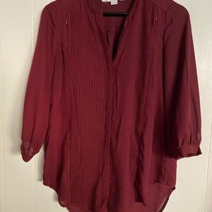 Loyal Hana Nursing & Maternity Burgundy Blouse